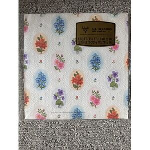 Vintage MCM Ambassador Floral Friendship Gift Wrap 2 Sheets 20x28 Textured NOS